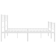 vidaXL Powder-Coated Steel King Size Bed Frame in White