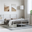 vidaXL Powder-Coated Steel King Size Bed Frame in White