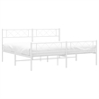 vidaXL 72 x 84 Powder-coated steel Bed Frame in White