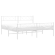 vidaXL 76 x 80 Powder-coated steel Bed Frame in White