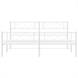 vidaXL 76 x 80 Powder-coated steel Bed Frame in White