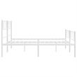 vidaXL 76 x 80 Powder-coated steel Bed Frame in White