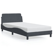 vidaXL Engineered Wood Twin Bed Frame in Dark Gray