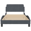 vidaXL Engineered Wood Twin Bed Frame in Dark Gray
