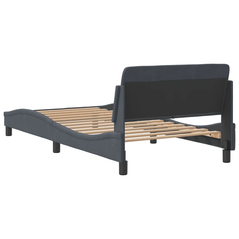 vidaXL Engineered Wood Twin Bed Frame in Dark Gray