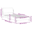 vidaXL Engineered Wood Twin Bed Frame in Dark Gray