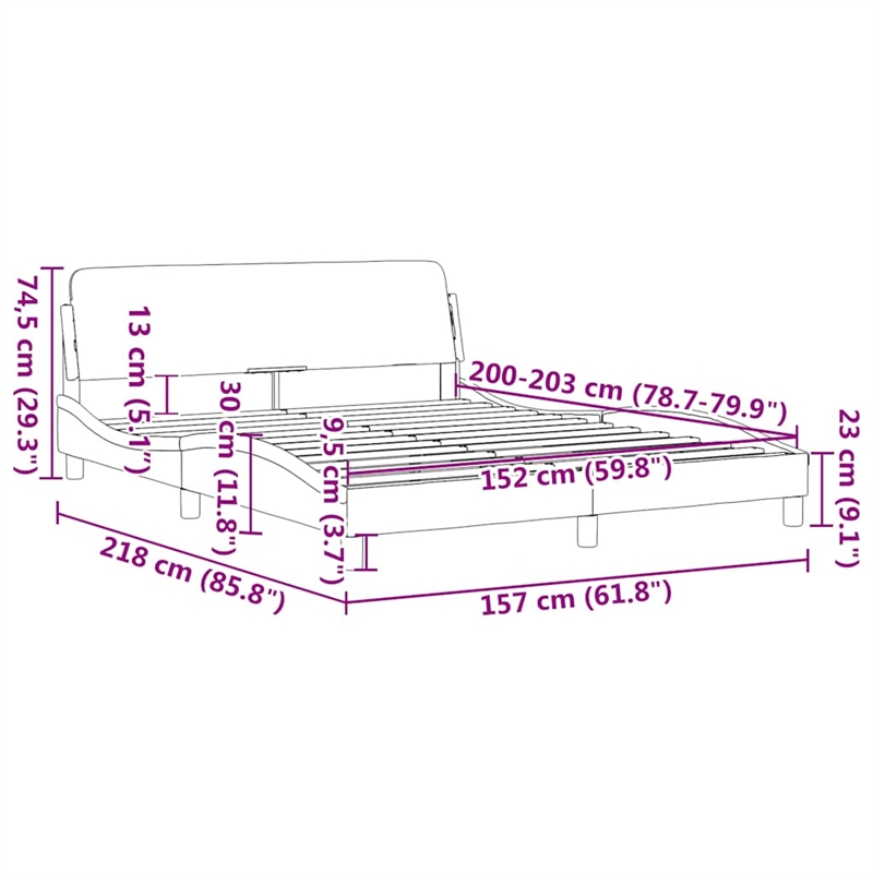 vidaXL Solid Pine Wood Bed Frame in Dark Gray