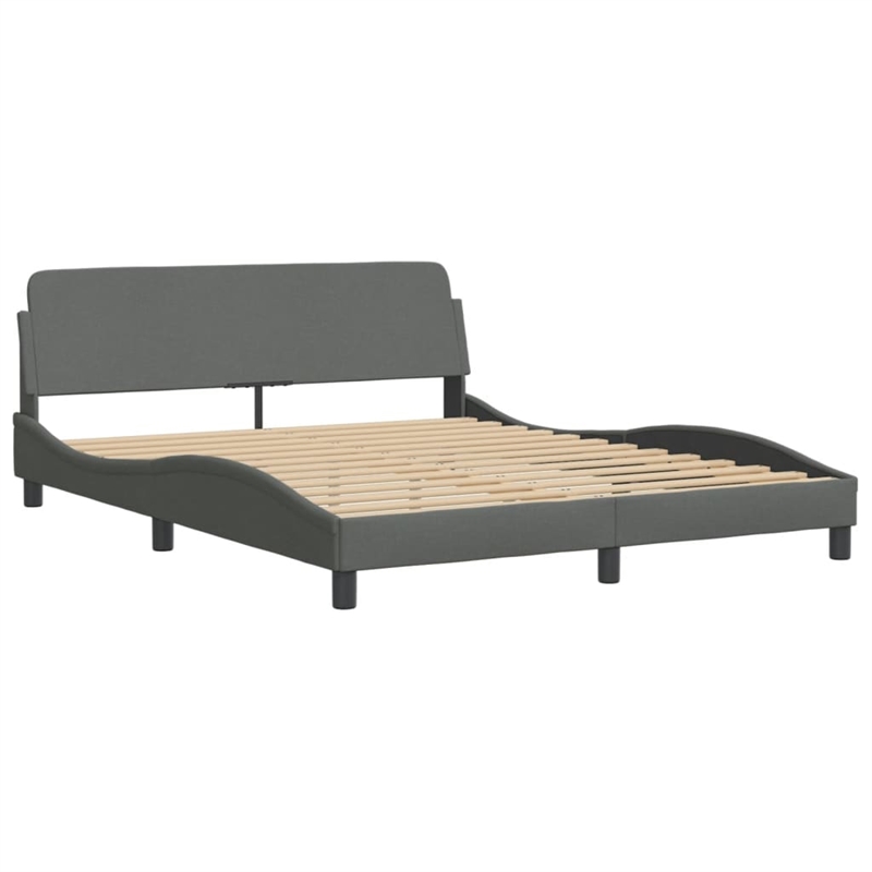 vidaXL Solid Pine Wood Bed Frame in Dark Gray