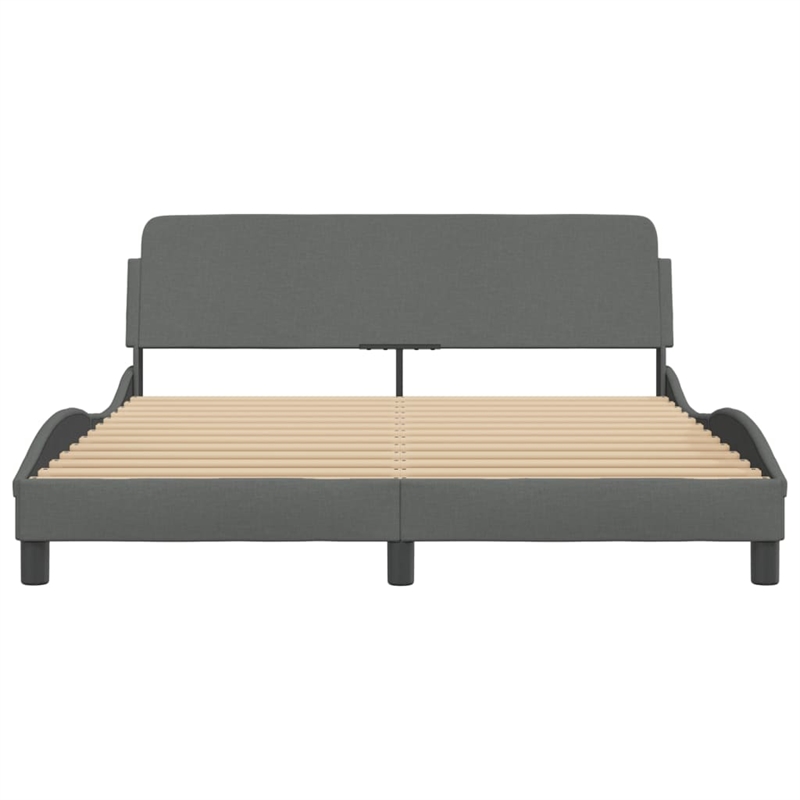 vidaXL Solid Pine Wood Bed Frame in Dark Gray