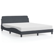 vidaXL Engineered Wood Bed Queen Frame in Dark Gray