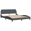 vidaXL Engineered Wood Bed Queen Frame in Dark Gray
