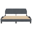 vidaXL Engineered Wood Bed Queen Frame in Dark Gray