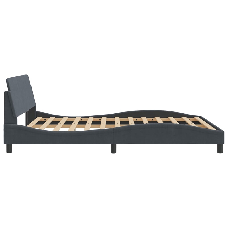 vidaXL Engineered Wood Bed Queen Frame in Dark Gray