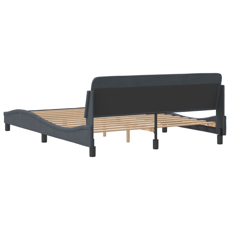 vidaXL Engineered Wood Bed Queen Frame in Dark Gray