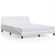 vidaXL Queen Faux Leather Engineered Wood Bed Frame in White
