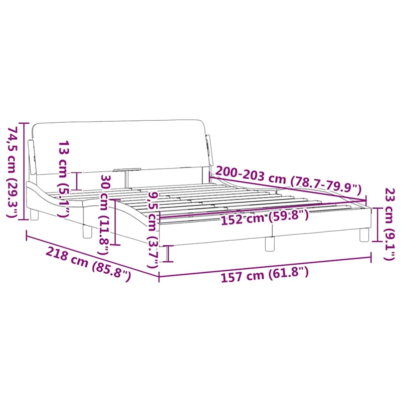vidaXL Queen Faux Leather Engineered Wood Bed Frame in White
