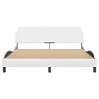 vidaXL Queen Faux Leather Engineered Wood Bed Frame in White