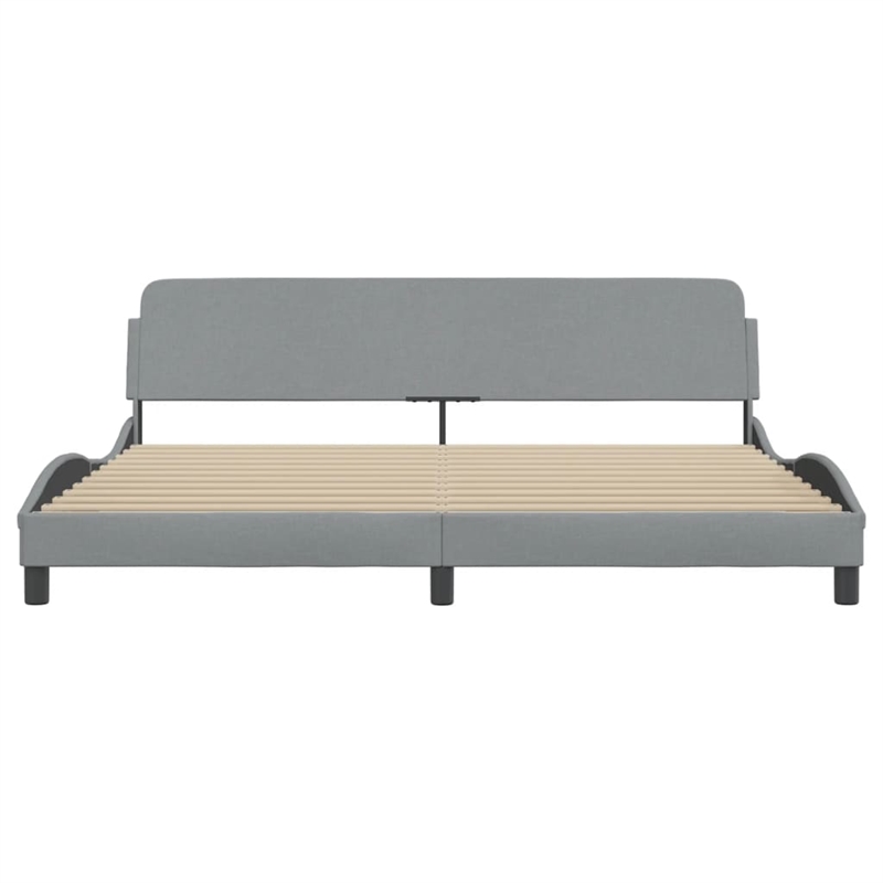 vidaXL Fabric Polyester King Bed Frame in Light Grey