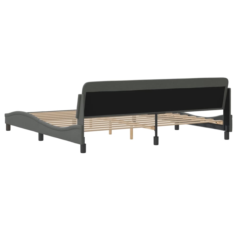 vidaXL Cal King/Double Bed Frame Without Mattress in Dark Grey