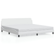 vidaXL Engineered Wood Faux Leather Full Bed Frame in White