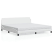 vidaXL Engineered Wood Faux Leather Full Bed Frame in White