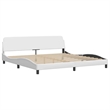 vidaXL Engineered Wood Faux Leather Full Bed Frame in White