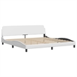 vidaXL Engineered Wood Faux Leather Full Bed Frame in White