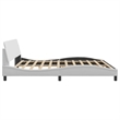 vidaXL Engineered Wood Faux Leather Full Bed Frame in White