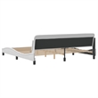 vidaXL Engineered Wood Faux Leather Full Bed Frame in White
