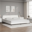 vidaXL Engineered Wood Faux Leather Full Bed Frame in White