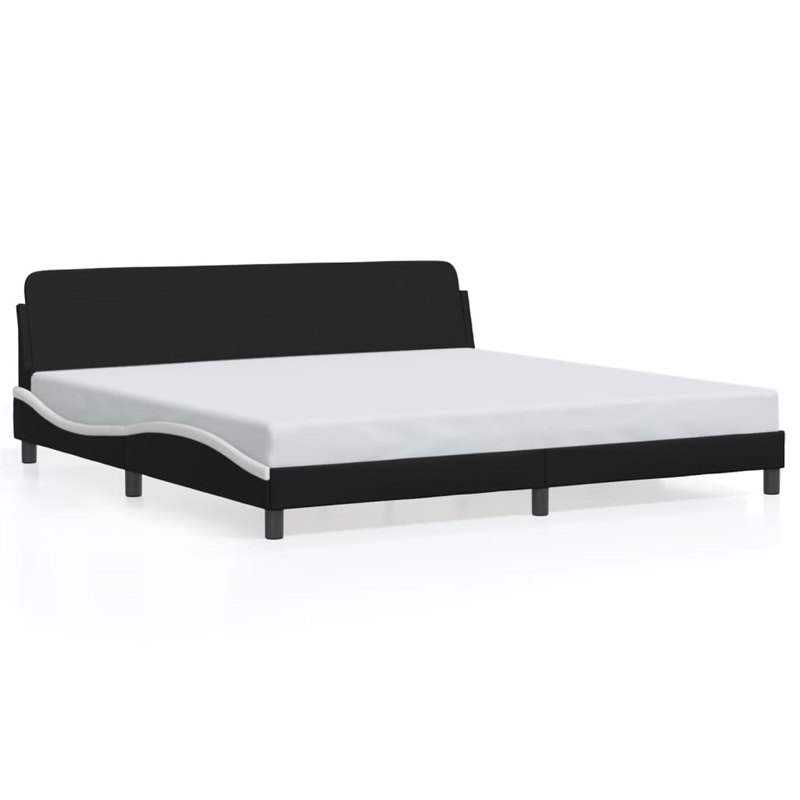 vidaXL King Bed Frame in Black and White