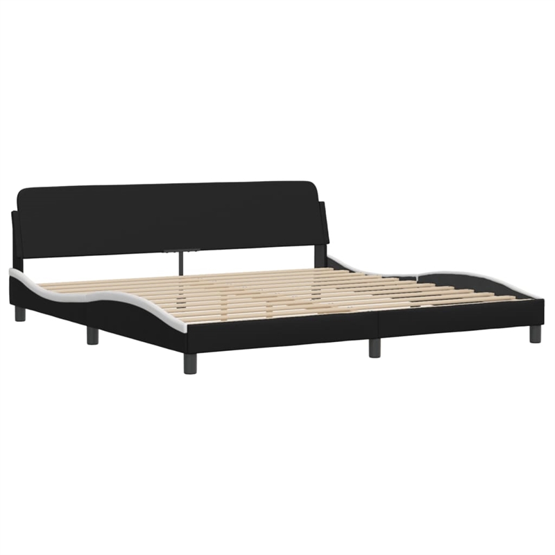 vidaXL King Bed Frame in Black and White