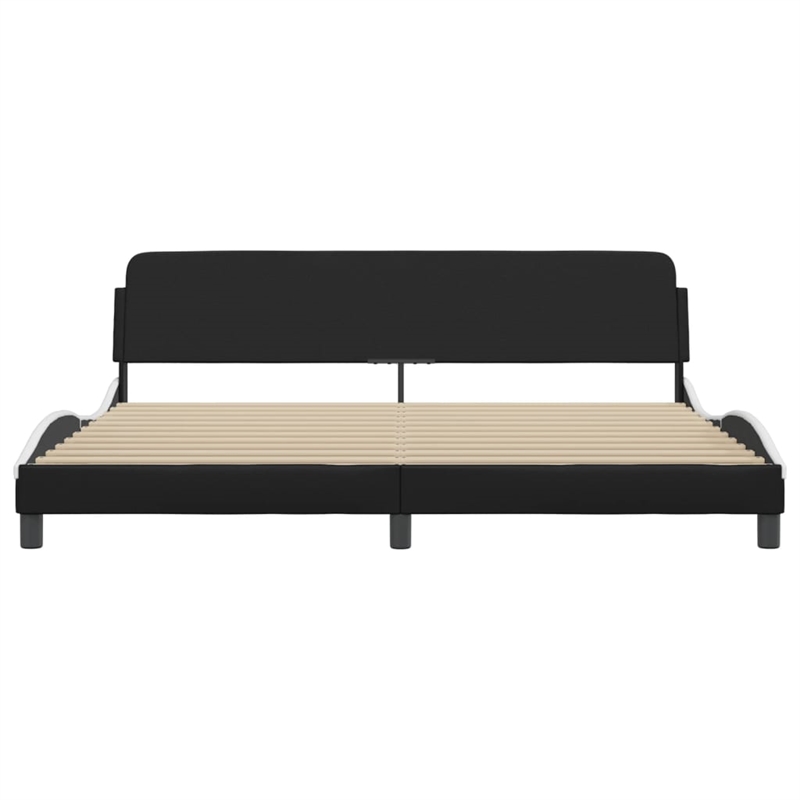 vidaXL King Bed Frame in Black and White