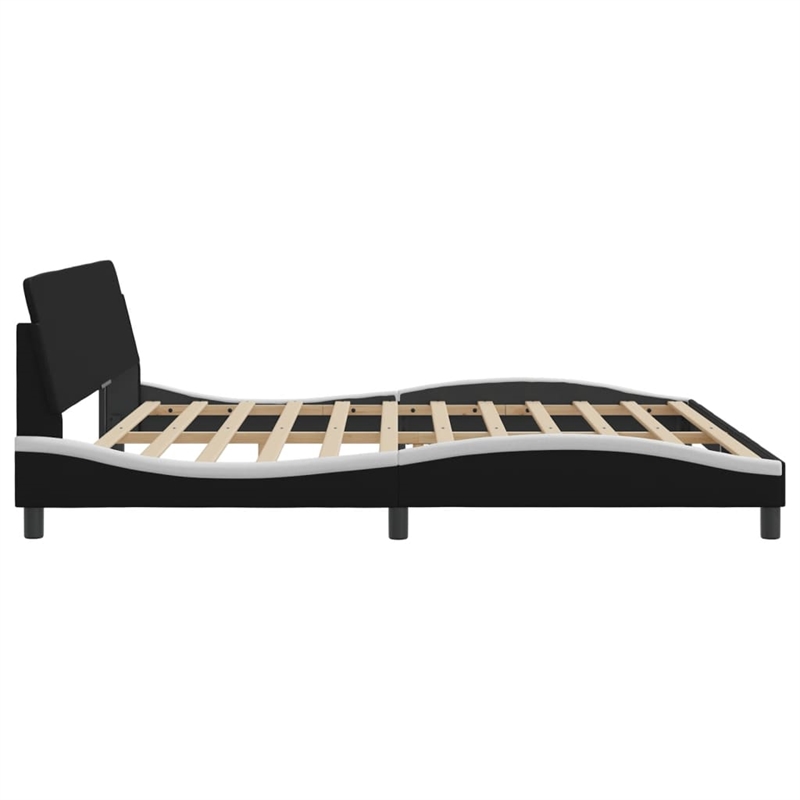 vidaXL King Bed Frame in Black and White