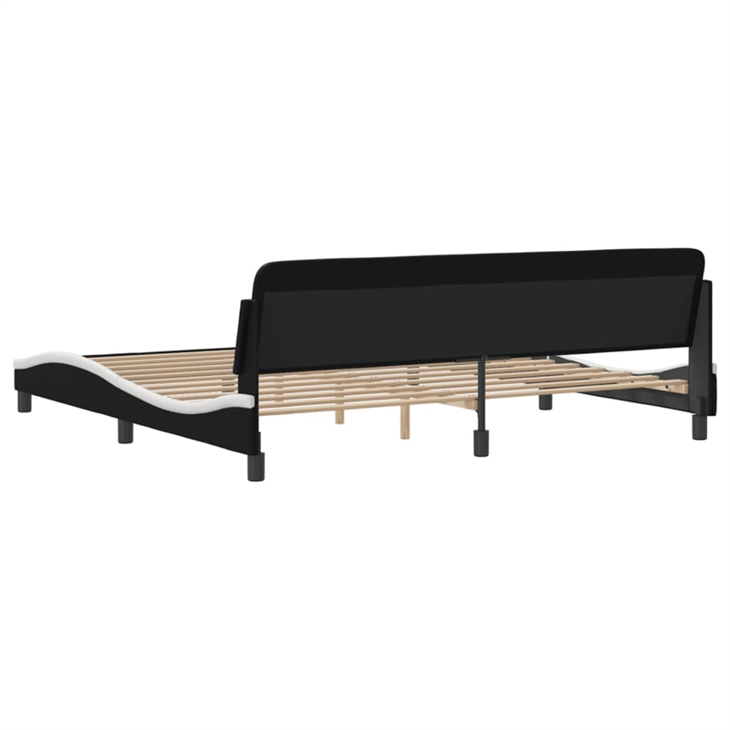 vidaXL King Bed Frame in Black and White