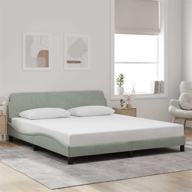 vidaXL California Bed Frame in Light Gray