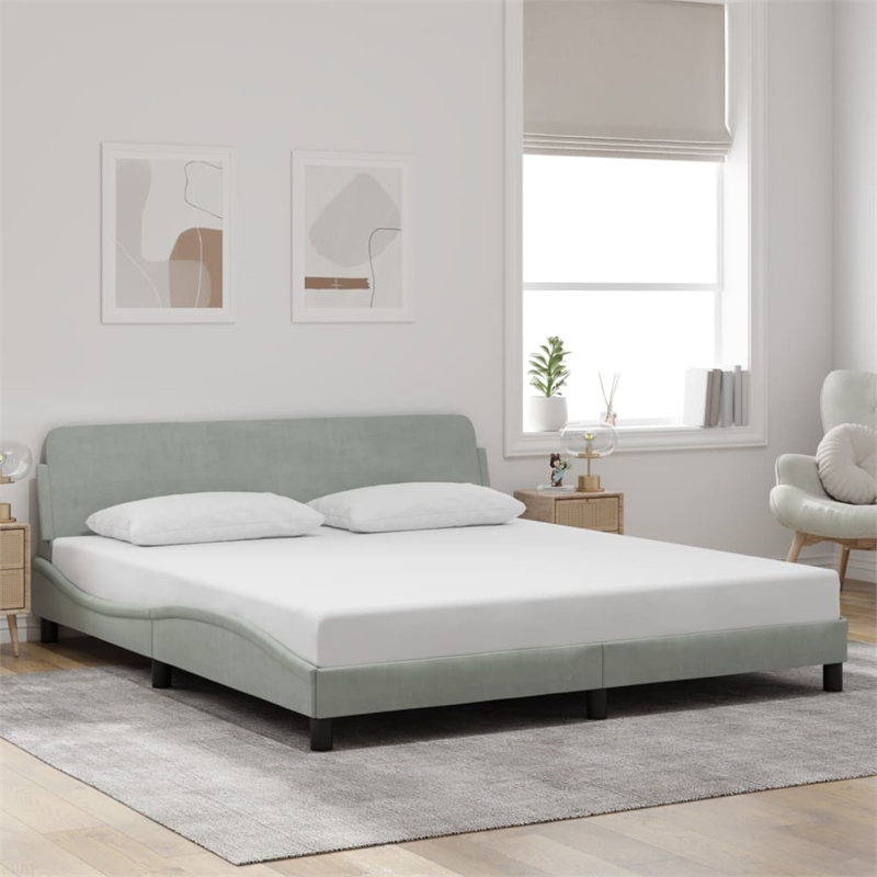 vidaXL California Bed Frame in Light Gray