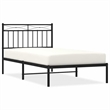 vidaXL Powder-Coated Steel Single Bed Frame in Black