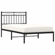 vidaXL Powder-Coated Steel Single Bed Frame in Black
