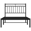 vidaXL Powder-Coated Steel Single Bed Frame in Black