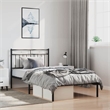 vidaXL Powder-Coated Steel Single Bed Frame in Black