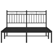 vidaXL Rectangular Traditional Steel Full Bed Frame in Black
