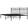 vidaXL Rectangular Traditional Steel Full Bed Frame in Black