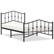 vidaXL Powder-Coated Steel Twin Bed Frame in Black