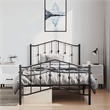 vidaXL Powder-Coated Steel Twin Bed Frame in Black