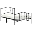 vidaXL Powder-Coated Steel Twin Bed Frame in Black