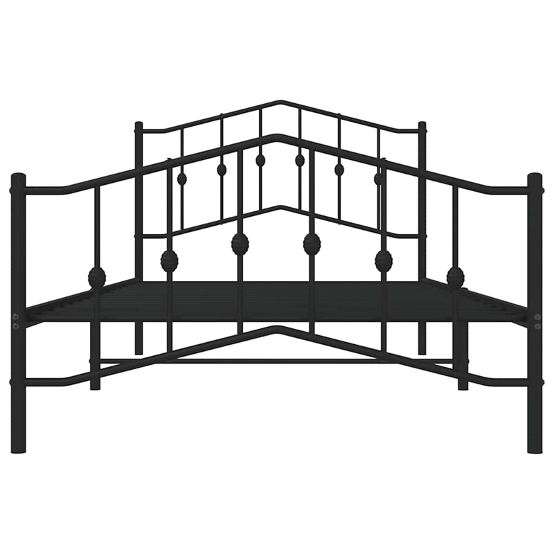 vidaXL Powder-Coated Steel Twin Bed Frame in Black