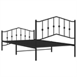 vidaXL Powder-Coated Steel Twin Bed Frame in Black