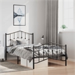 vidaXL Powder-Coated Steel Twin Bed Frame in Black
