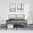 vidaXL Powder-Coated Steel King Bed Frame in Black